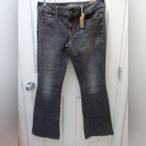 American Eagle Artist Jeans, size 16 LONG, black coal, NEW, AE Aeo